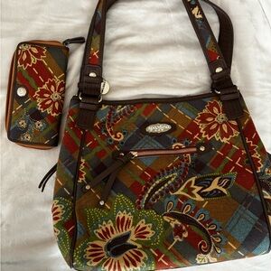 Handbag and matching wallet set. Excellent condition only used once!